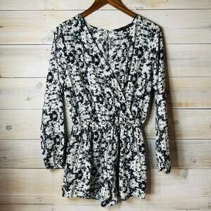 Black and White Long Sleeve Romper